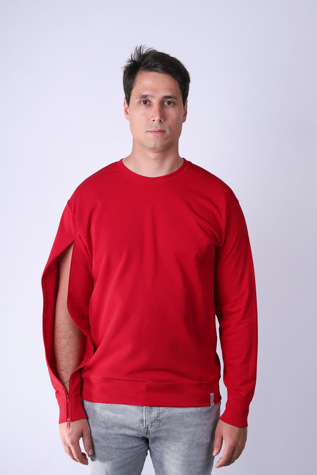 Bluza męska dla osób z przetoką - Czerwony