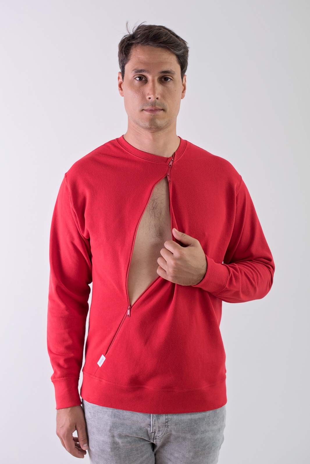 Bluza męska dla osób z cewnikiem - Czerwony