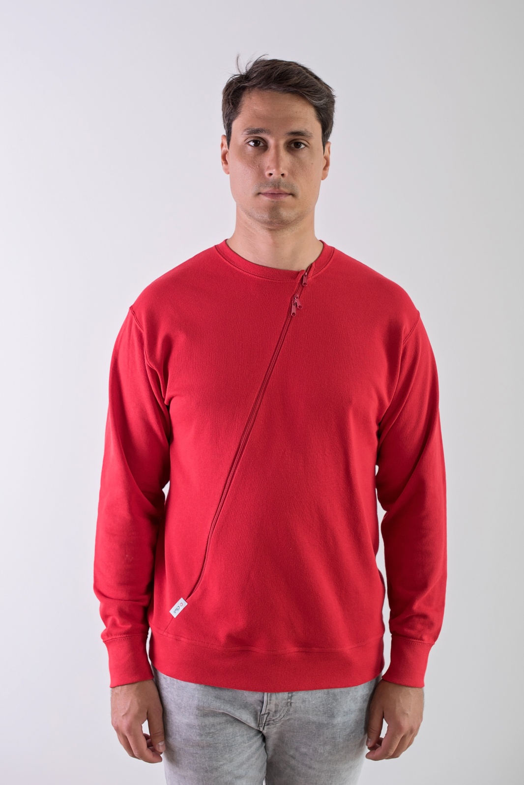 Bluza męska dla osób z cewnikiem - Czerwony